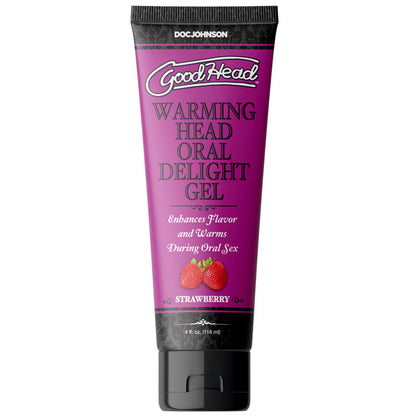 GoodHead Warming Head Oral Delight Gel - Strawberry - Strawberry Flavoured Oral Gel - 120 ml Tube