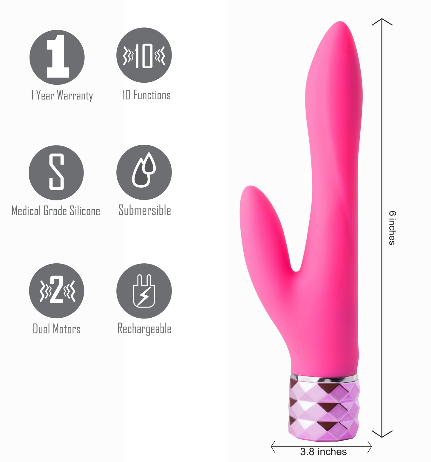 Maia Victoria - Pink 15.2 cm USB Rechargeable Rabbit Vibrator