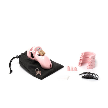 CB-3000 Chastity Cock Cage Kit - Pink - Pink 3 Inch Cock Cage Kit