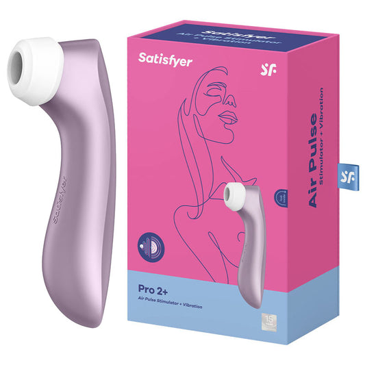 Satisfyer Pro 2+ Purple - Purple Touch-Free USB-Rechargeable Clitoral Stimulator with Vibration