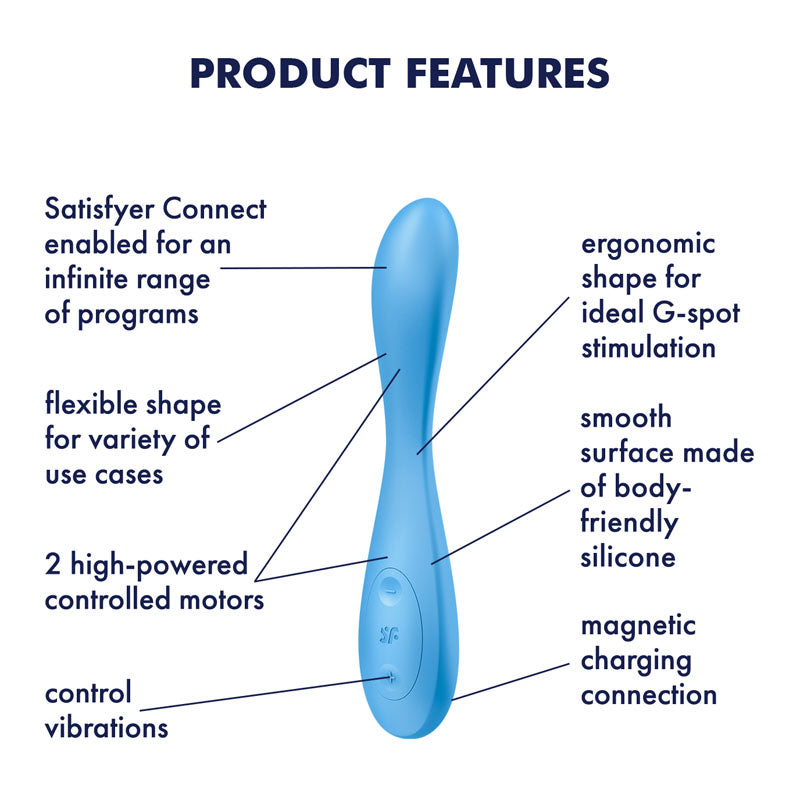 Satisfyer G-Spot Flex 4 - Blue USB Rechargeable Vibrator with App Control