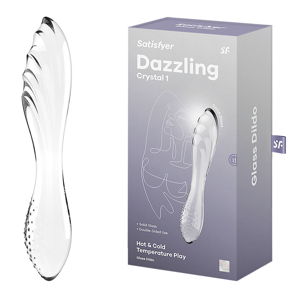 Satisfyer Dazzling Crystal 1 - Clear - Clear Glass Double Ended Dildo