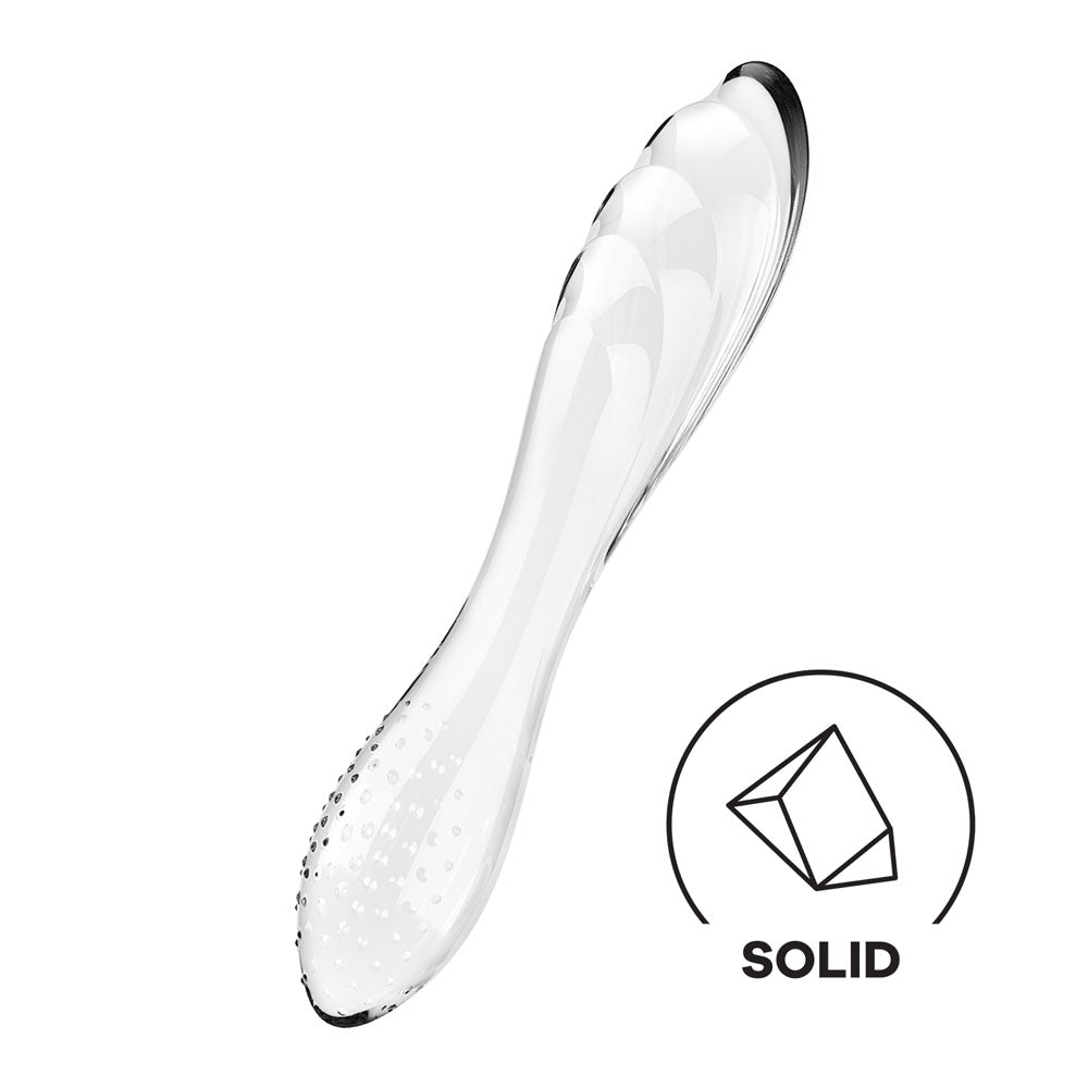 Satisfyer Dazzling Crystal 1 - Clear - Clear Glass Double Ended Dildo