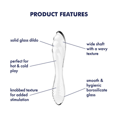 Satisfyer Dazzling Crystal 1 - Clear - Clear Glass Double Ended Dildo