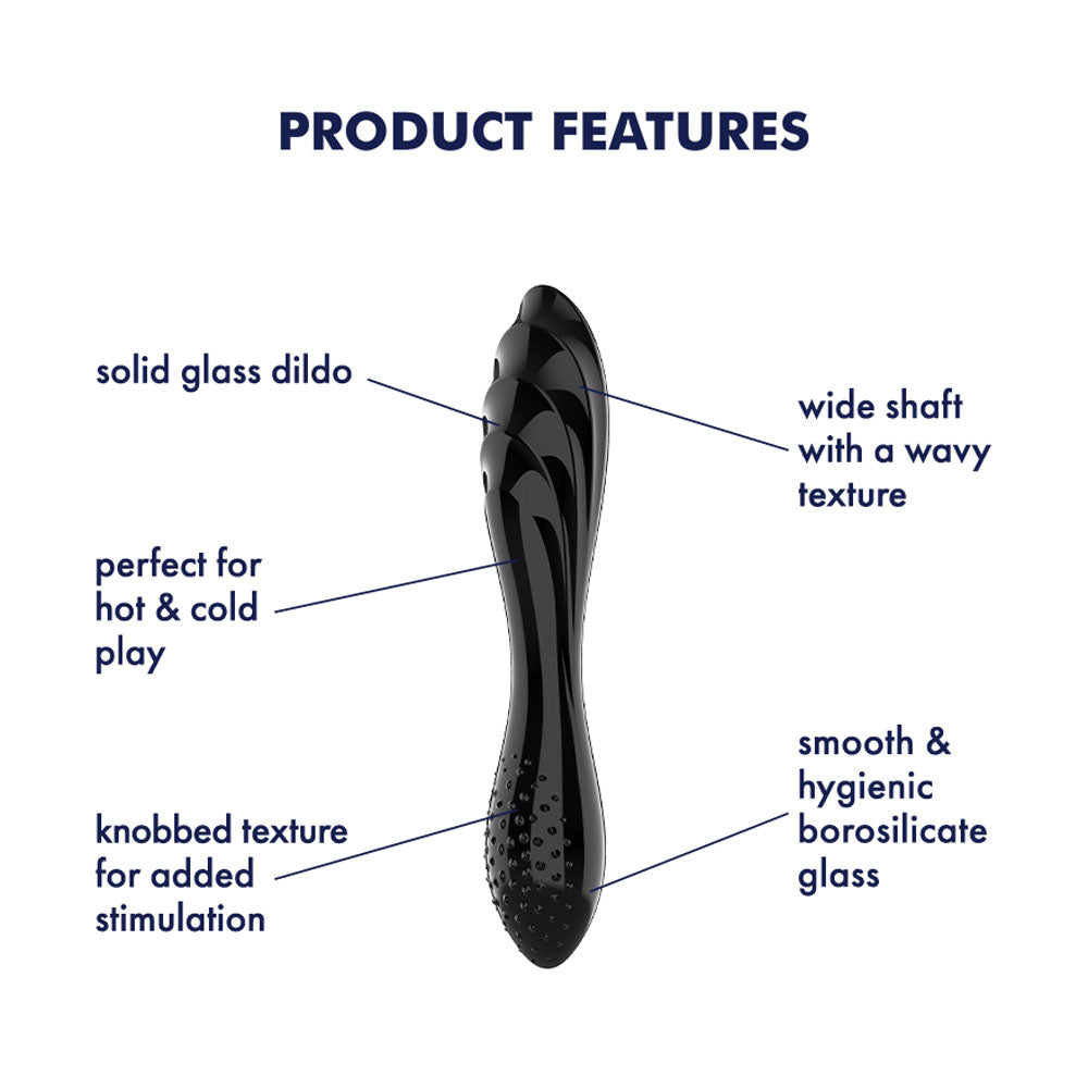 Satisfyer Dazzling Crystal 1 - Black - Black Glass Double Ended Dildo