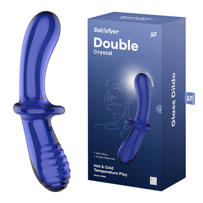 Satisfyer Double Crystal - Blue - Blue Glass Double Ended Dildo