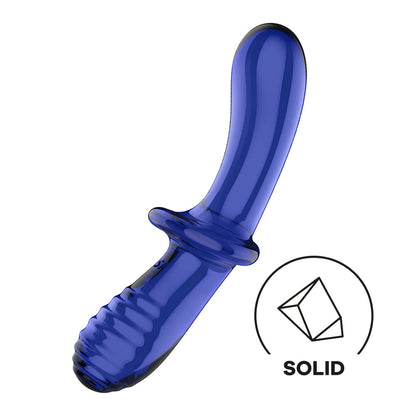 Satisfyer Double Crystal - Blue - Blue Glass Double Ended Dildo