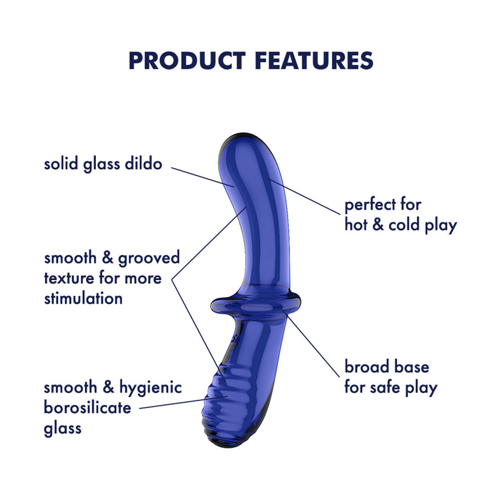 Satisfyer Double Crystal - Blue - Blue Glass Double Ended Dildo