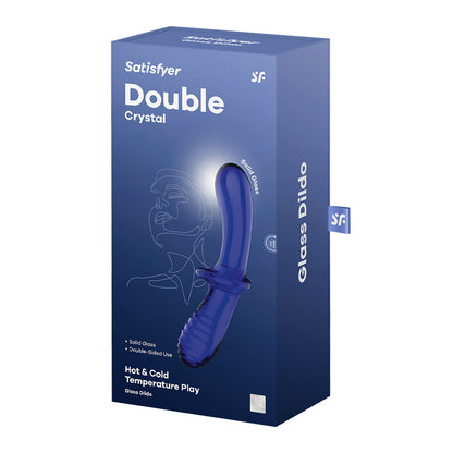 Satisfyer Double Crystal - Blue - Blue Glass Double Ended Dildo