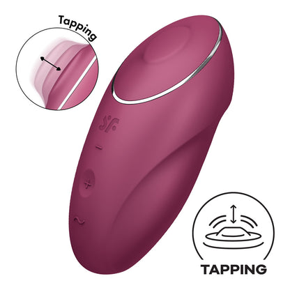 Satisfyer Tap & Climax 1 - Red - Red USB Rechargeable Pulsing Stimulator