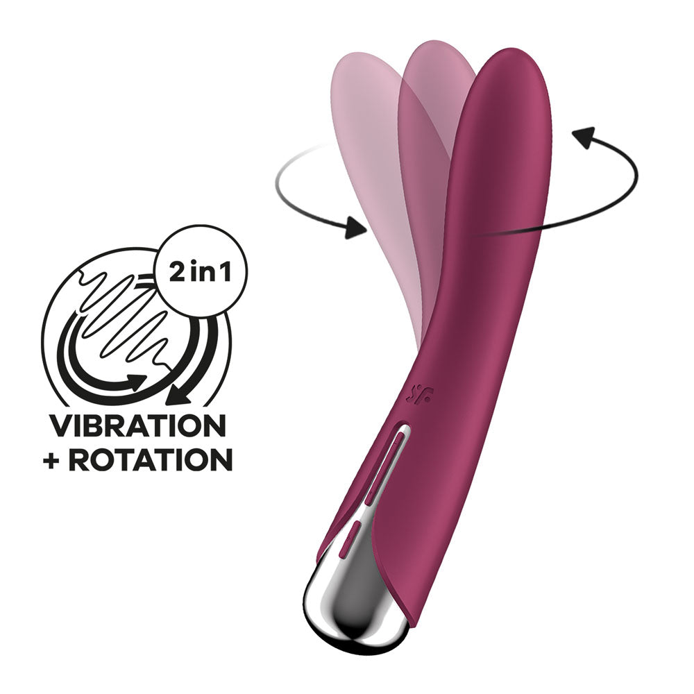 Satisfyer Spinning Vibe 1 - Red - Red 17.8 cm USB Rechargeable Rotating Vibrator