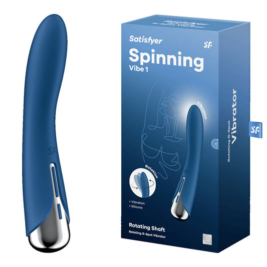 Satisfyer Spinning Vibe 1 - Blue - Blue 17.8 cm USB Rechargeable Rotating Vibrator