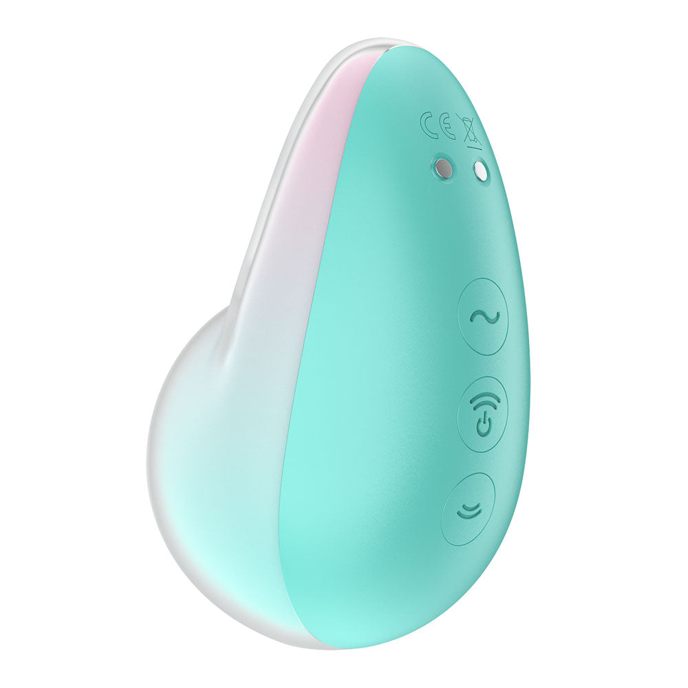 Satisfyer Pixie Dust - Mint/Pink - Mint/Pink USB Rechargeable Vibrating Air Pulse Stimulator