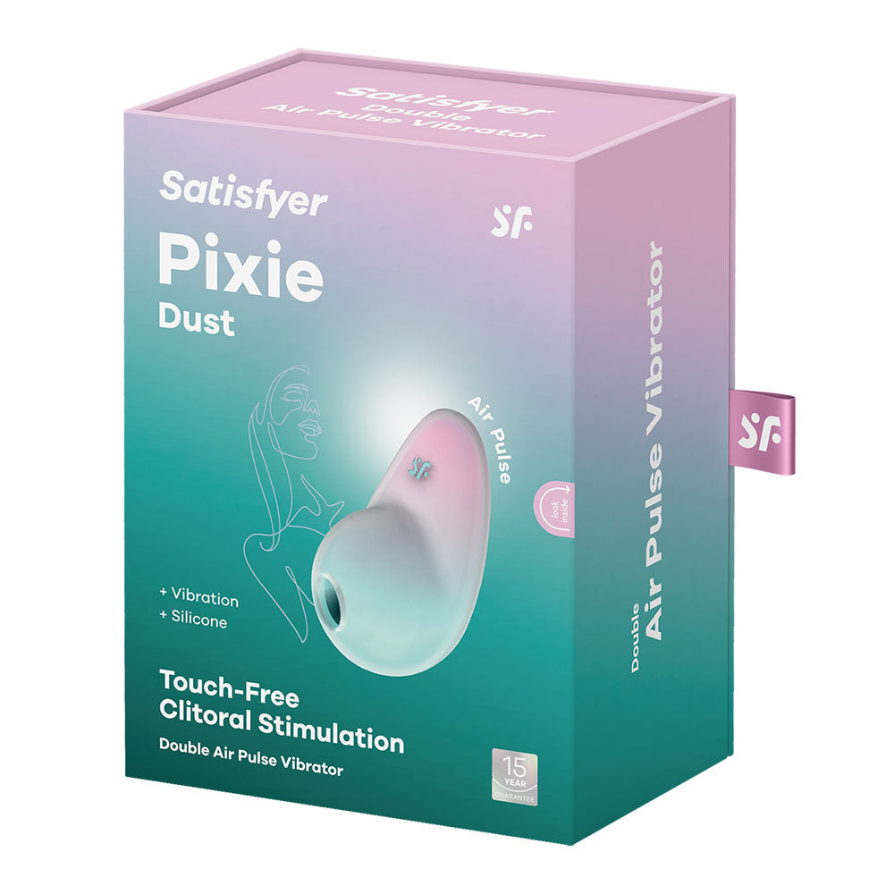 Satisfyer Pixie Dust - Mint/Pink - Mint/Pink USB Rechargeable Vibrating Air Pulse Stimulator