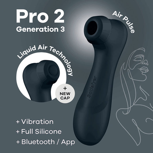 Satisfyer Pro 2 Generation 3 with App Control - Dark Grey - Dark Grey Touch-Free USB-Rechargeable Clitoral Stimulator