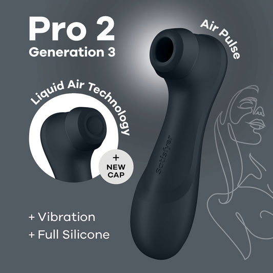 Satisfyer Pro 2 Generation 3 - Dark Grey - Dark Grey Touch-Free USB-Rechargeable Clitoral Stimulator