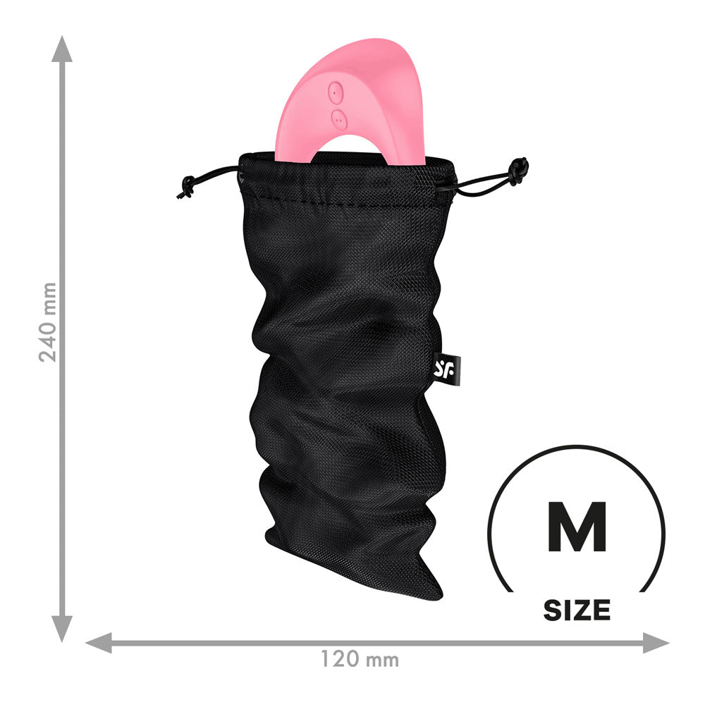 Satisfyer Treasure Bag Medium - Black - Black Medium Toy Storage Bag