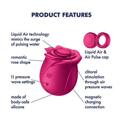 Satisfyer Pro 2 Classic Blossom - Red USB Rechargeable Air Pulse Rose Stimulator