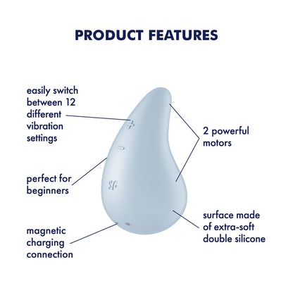 Satisfyer Dew Drop - Light Blue USB Rechargeable Stimulator