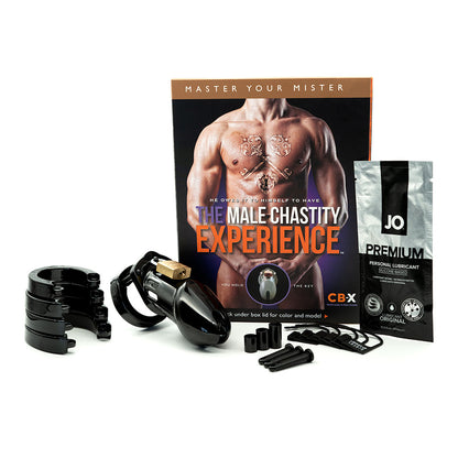 CB-6000 Chastity Cock Cage Kit - Black - Black 3.25 Inch Cock Cage Kit