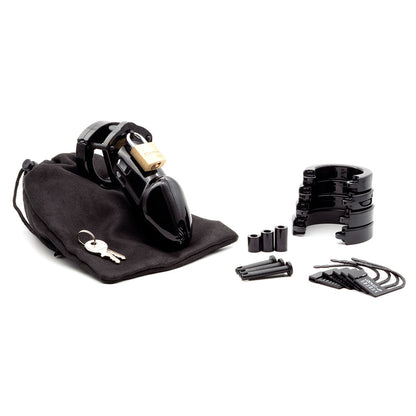 CB-6000 Chastity Cock Cage Kit - Black - Black 3.25 Inch Cock Cage Kit