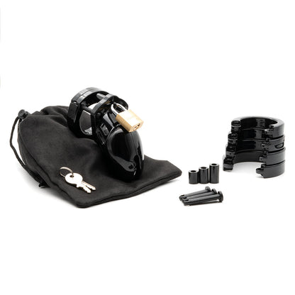 CB-6000S Chastity Cock Cage Kit - Black - Black 2.5 Inch Cock Cage Kit