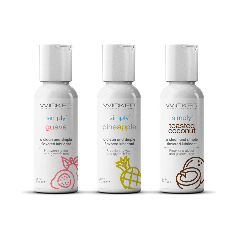 Wicked Simply Tropical Trio - Flavoured Water Based Lubricants - Set of 3 x 30 ml Bottles