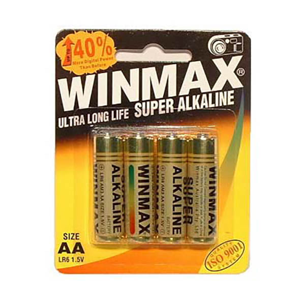 Winmax AA Super Alkaline Batteries - Super Alkaline Batteries - AA 4 Pack