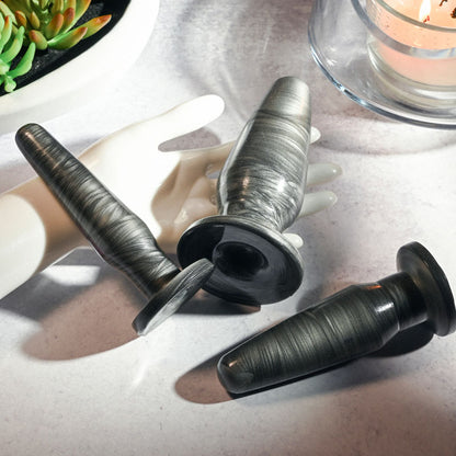 Adam & Eve ANAL ROCKETS TRAINER SET - Black Butt Plugs - Set of 3 Sizes