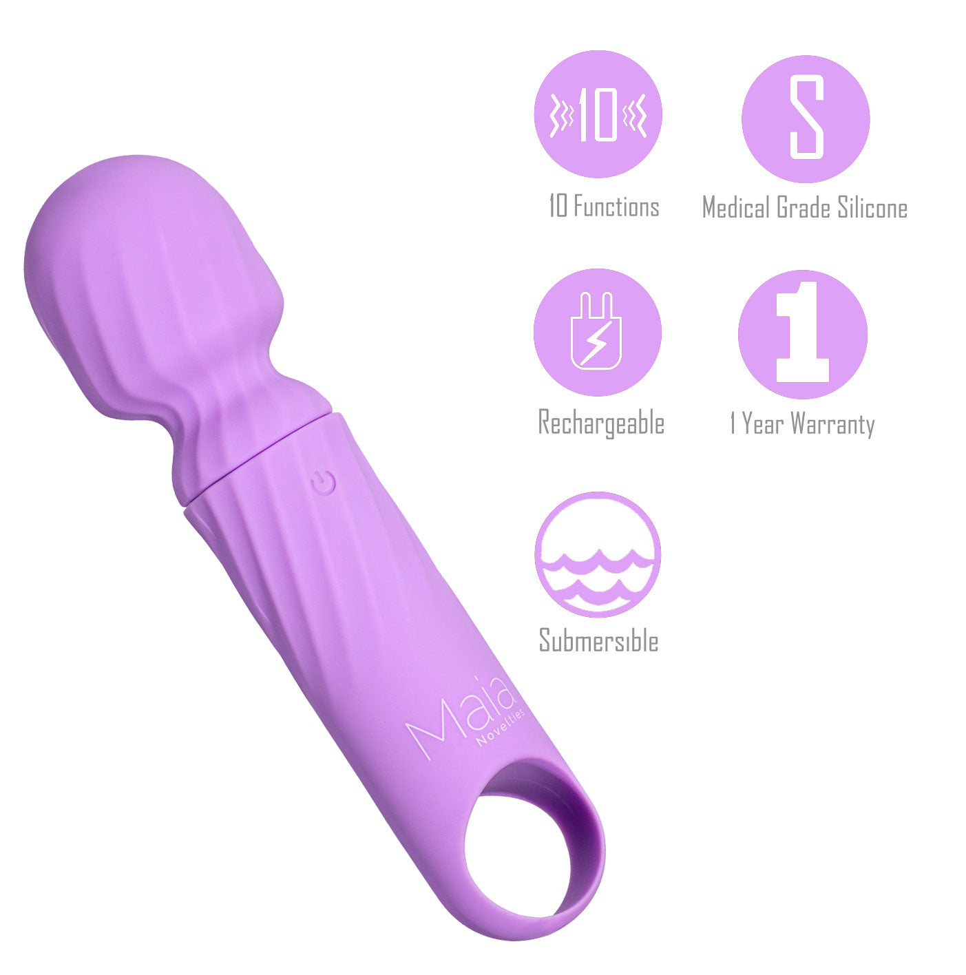 Maia DOLLY - Purple - Purple 12.7 cm USB Rechargeable Massage Wand