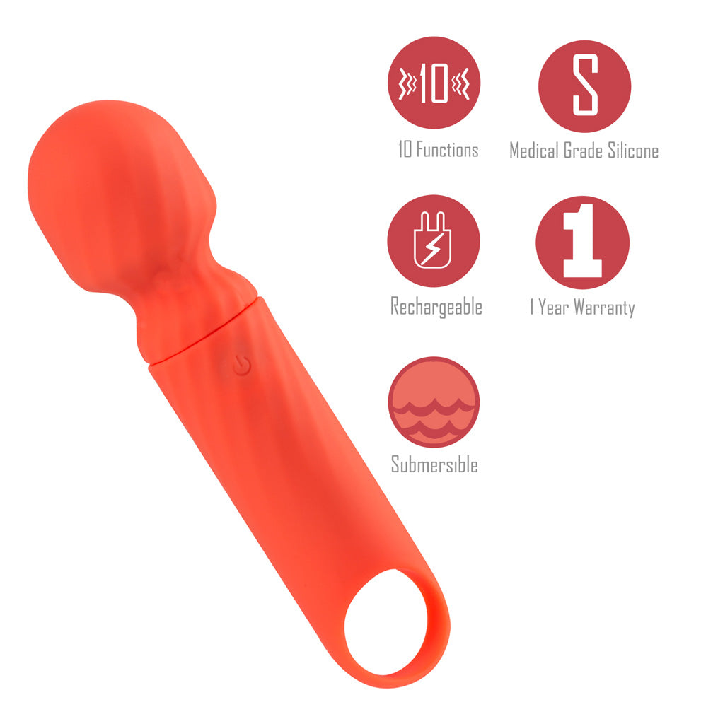 Maia DOLLY - Orange - Orange 12.7 cm USB Rechargeable Massage Wand