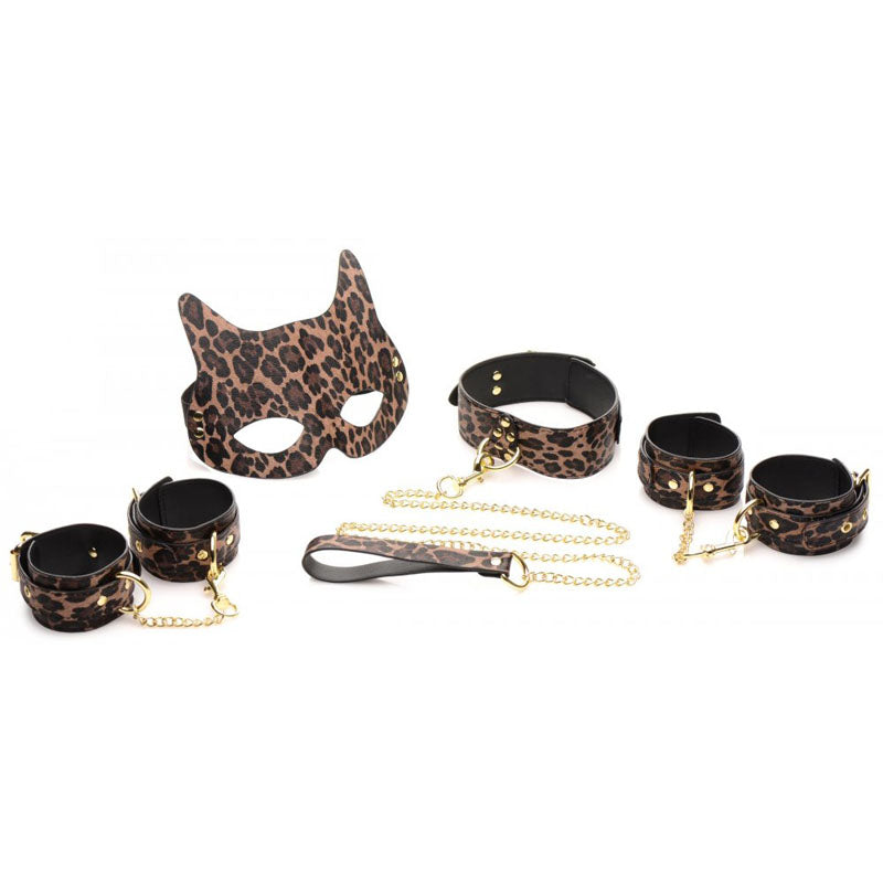 Master Series Wild Sex - Leopard Coloured 7 Piece Bondage Set