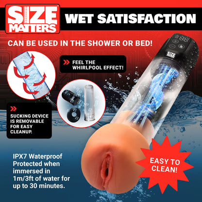 Size Matters Sucking Penis Pump - Clear USB Rechargeable Penis Pump