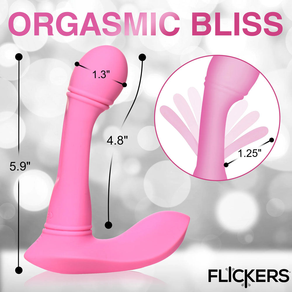 Inmi Flickers G-Flick Flicking G-Spot Vibrator - Pink 15 cm USB Rechargeable Flicking Vibrator with Remote