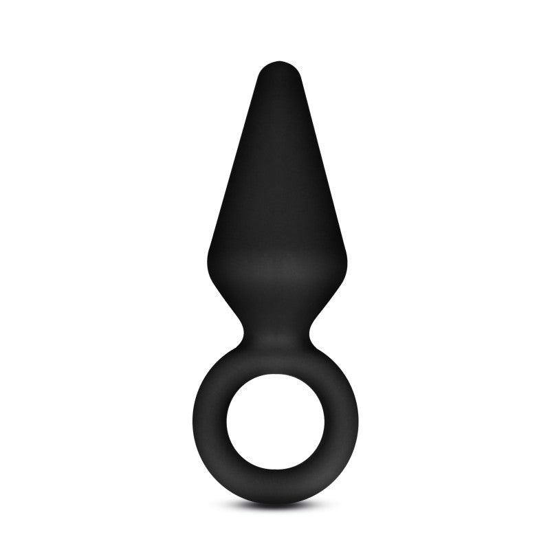 Anal Adventures Platinum Loop Plug - Small - Black 7.6 cm Butt Plug