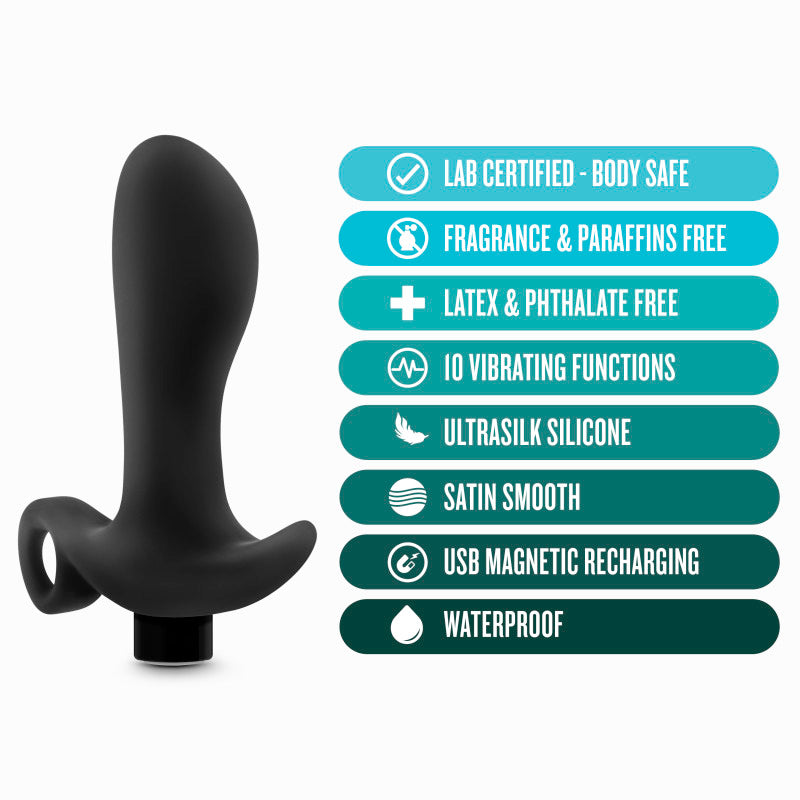 Anal Adventures Platinum Vibrating Prostate Massager 01 - Black 10.8 cm USB Rechargeable Prostate Massager