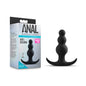 Anal Adventures Platinum Beaded Plug - Black 7.6 cm (3'') Silicone Butt Plug