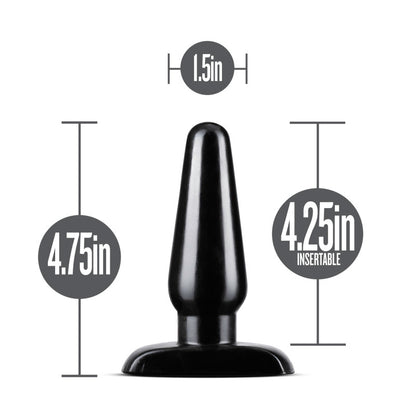 Anal Adventures Basic Anal Plug - Medium - Black 12 cm Butt Plug