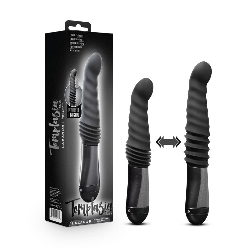 Temptasia Lazarus Thrusting Dildo - Black 25.4 cm USB Rechargeable Thrusting Dildo