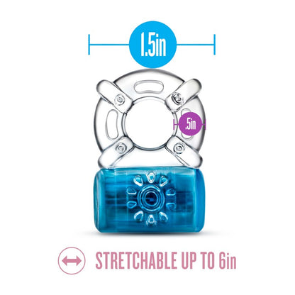 Play With Me Pleaser Rechargeable C-Ring - Blue - Blue Rechargeable Cock Ring