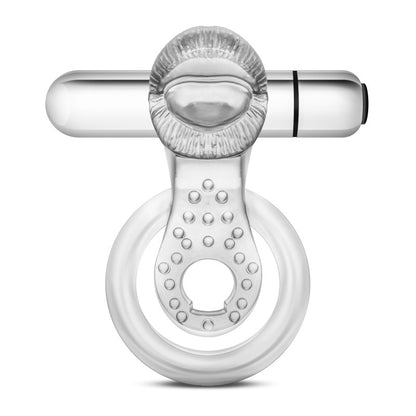 Stay Hard 10-Function Vibrating Tongue Ring - Clear Vibrating Cock & Ball Ring