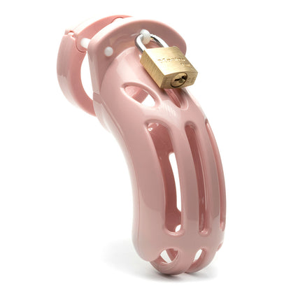 The Curve Chastity Cock Cage Kit - Pink - Pink 3.75 Inch Cock Cage Kit