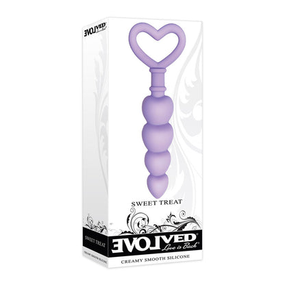 Evolved Sweet Treat - Purple 11.5 cm Beaded Butt Plug with Handle