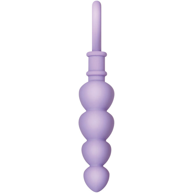 Evolved Sweet Treat - Purple 11.5 cm Beaded Butt Plug with Handle