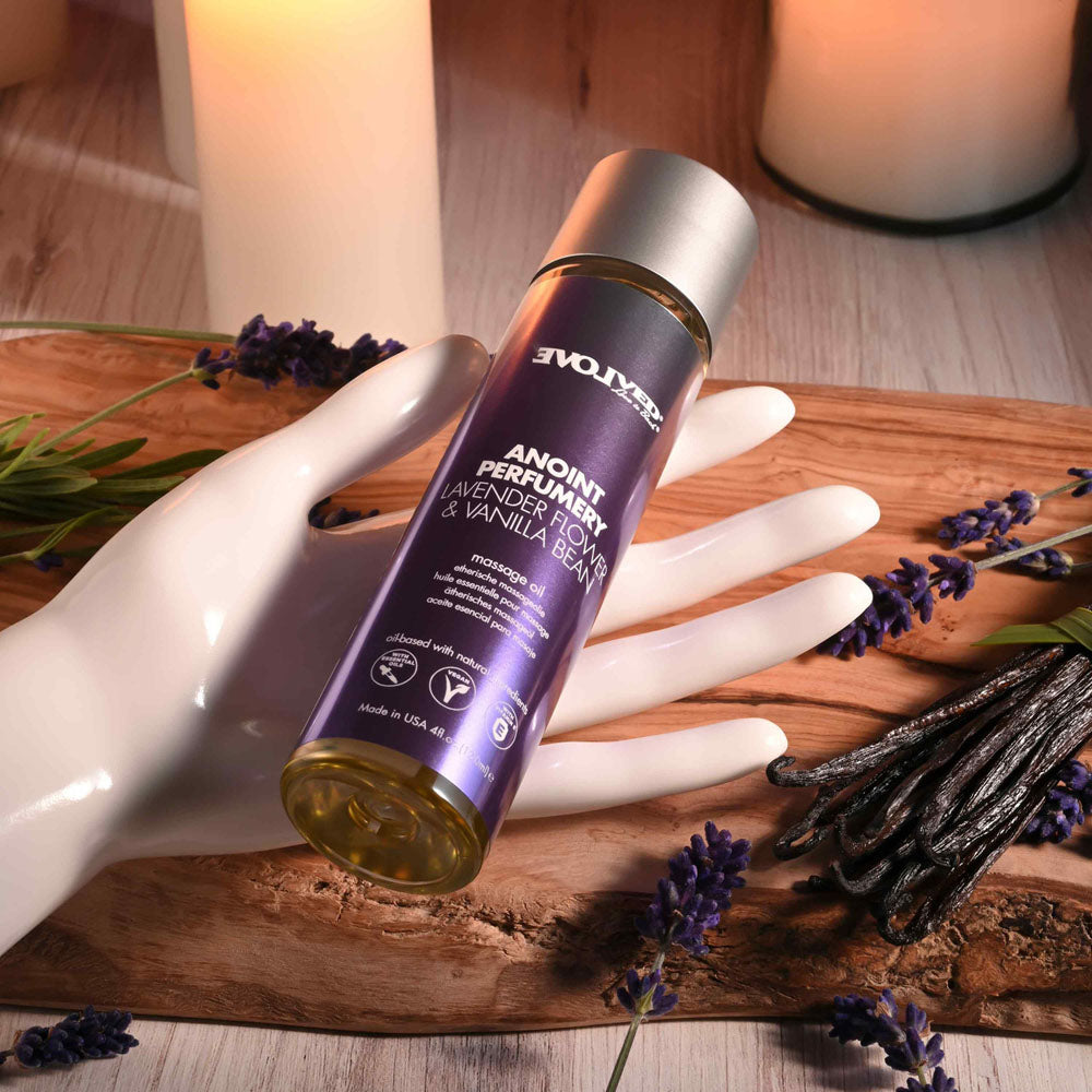 Evolved ANOINT PERFUMERY - Lavender Flower & Vanilla Bean - Lavender Flower & Vanilla Bean Massage Oil - 120 ml Bottle