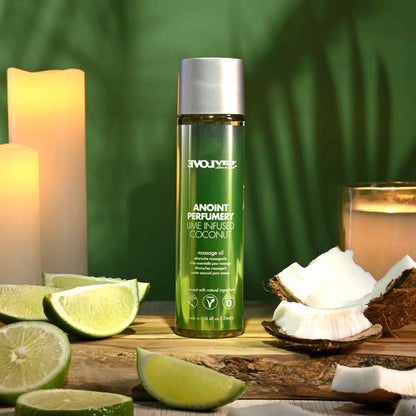 Evolved ANOINT PERFUMERY - Lime Infused Coconut - Lime Infused Coconut Massage Oil - 120 ml Bottle