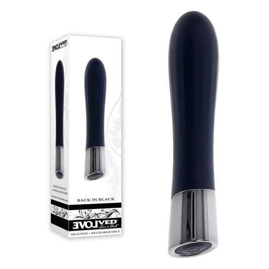 Evolved BACK IN BLACK - Black 11.9 cm USB Rechargeable Bullet