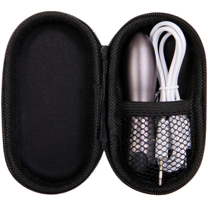 Evolved Travel-Gasm - Gray 9 cm USB Rechargeable Bullet with Travel Case