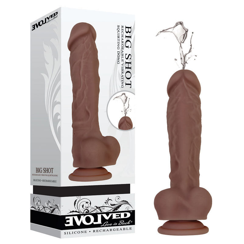 Evolved Big Shot - Brown - Brown 20.3 cm (8'') USB Rechargeable Squirting Dong