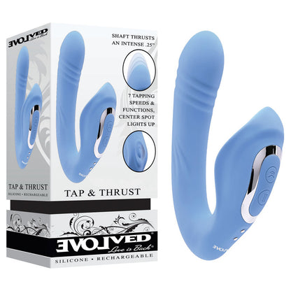 Evolved TAP & THRUST - Blue USB Rechargeable Dual Vibrator